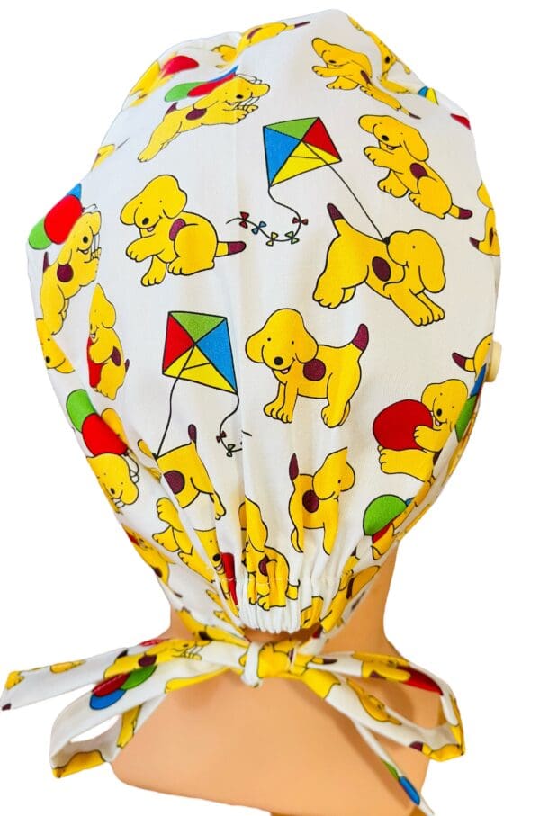 Spotty Dog Scrub Cap FABRIC TIE - Image 4