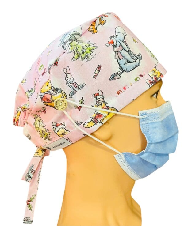 Beary Christmas Scrub Cap FABRIC TIE - Image 6