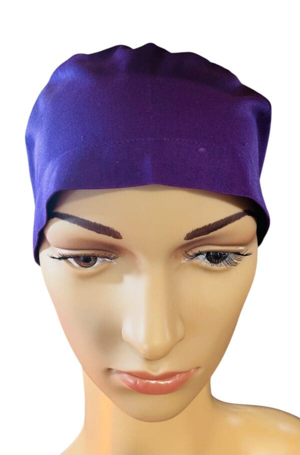 Plain Plum Purple Scrub Cap - Image 2