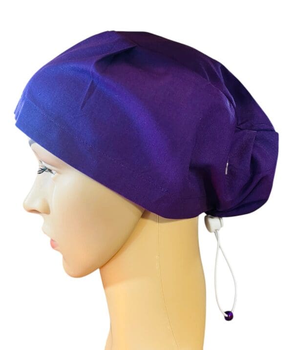 Plain Plum Purple Scrub Cap - Image 3