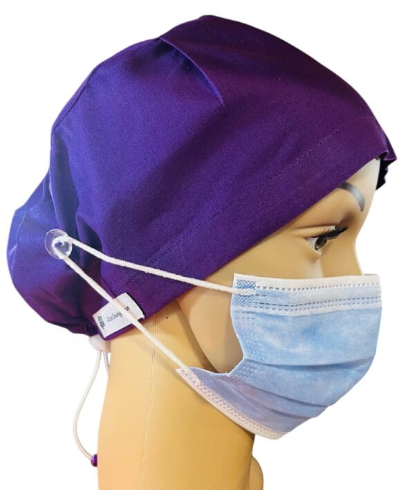Plain Plum Purple Scrub Cap - Image 6