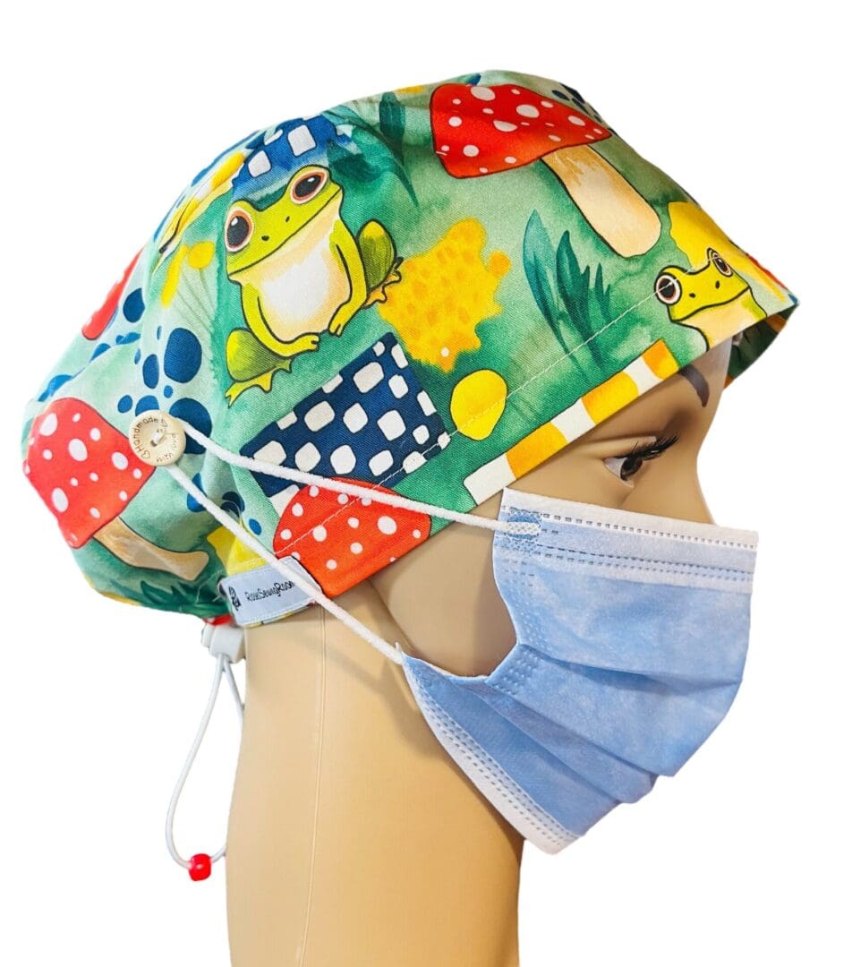 Frog & Mushroom Scrub Cap - Image 6