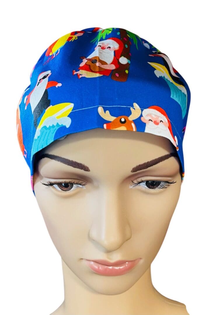 Jolly Santa Christmas Scrub Cap - Image 2