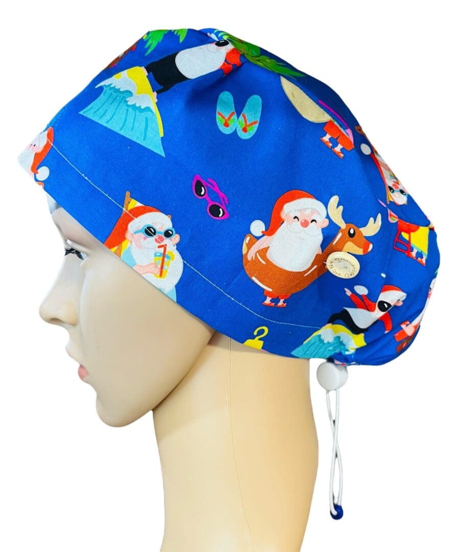 Jolly Santa Christmas Scrub Cap - Image 3