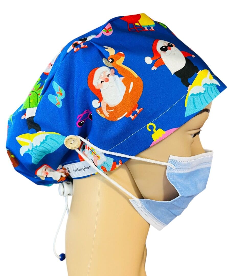 Jolly Santa Christmas Scrub Cap - Image 6