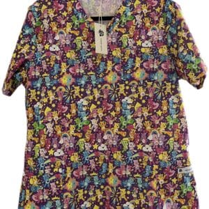Rainbow Bears on Purple Scrub Top