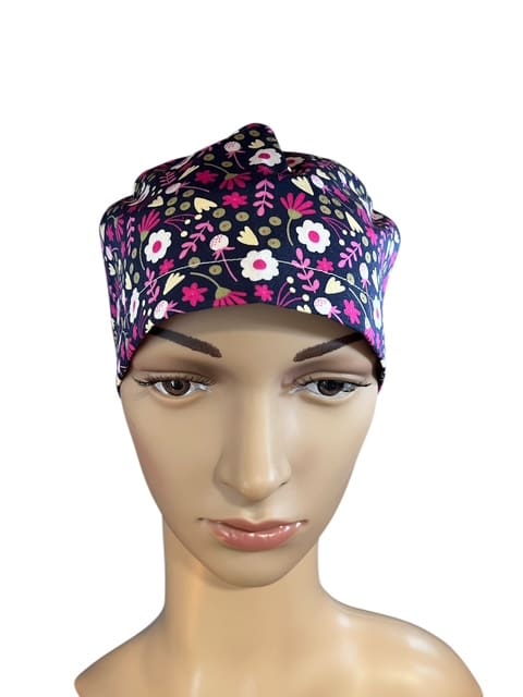 Enchanted Garden Navy Scrub Cap. - Image 2