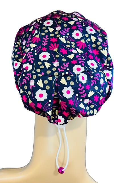 Enchanted Garden Navy Scrub Cap. - Image 4