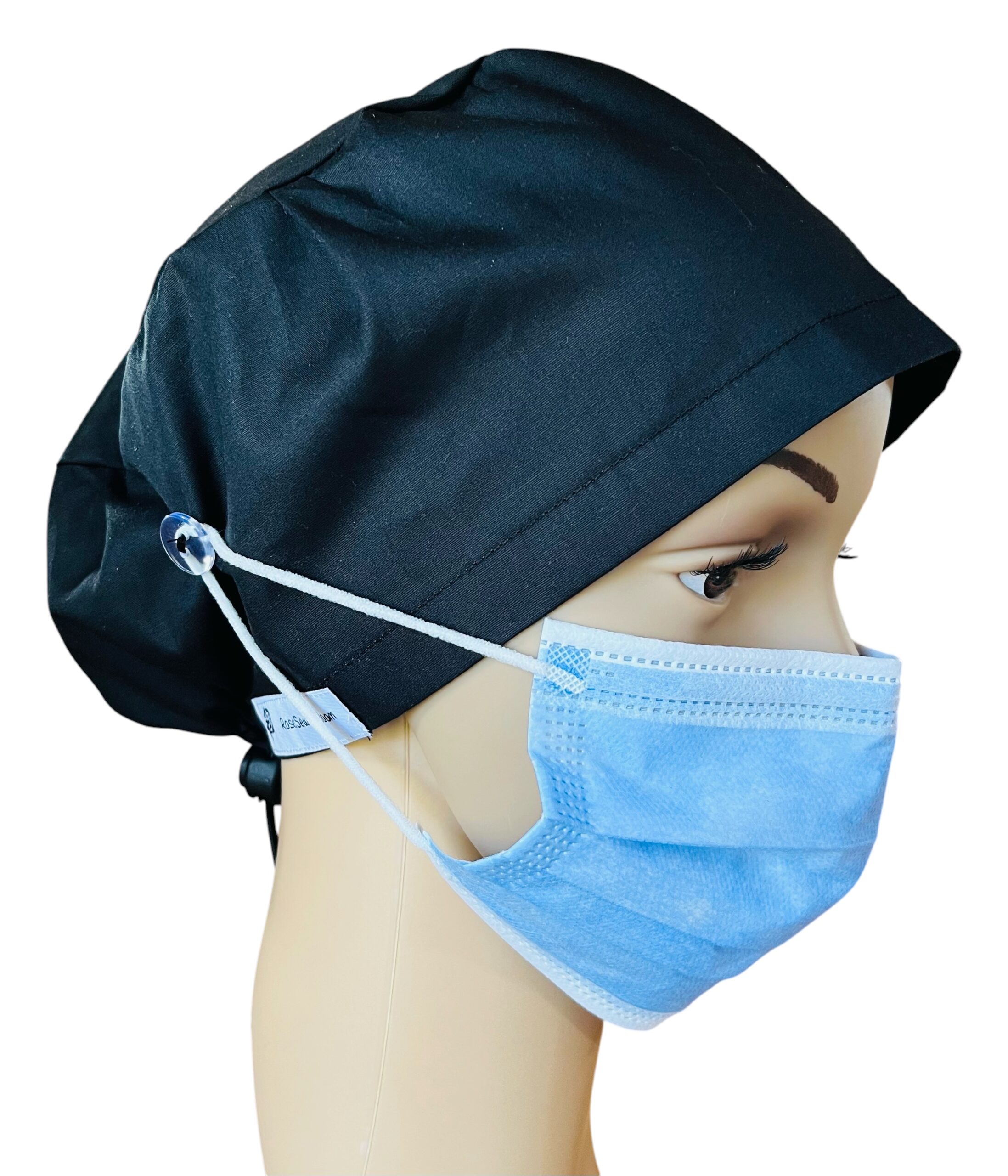 Plain Black Scrub Cap - Image 6