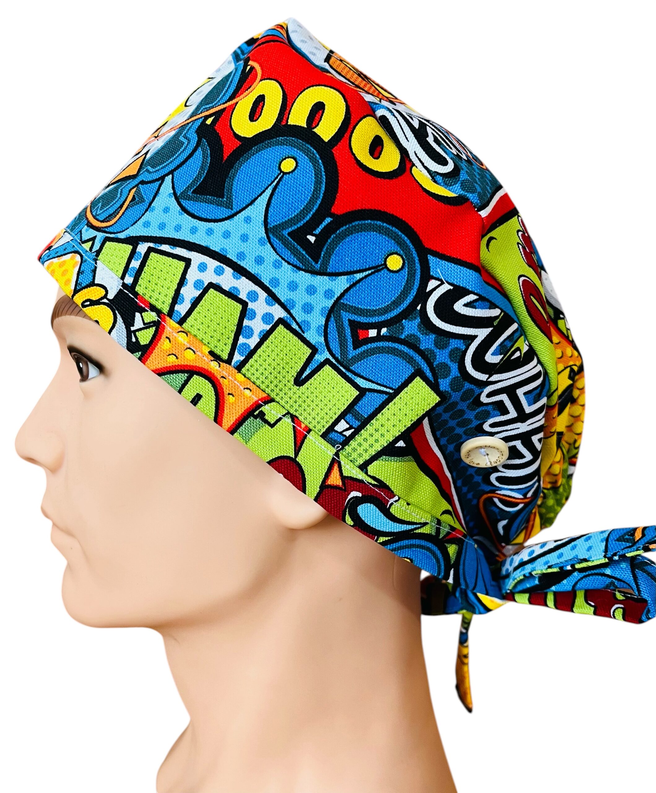 Zap Attack Scrub Cap. Fabric Tie - Image 3