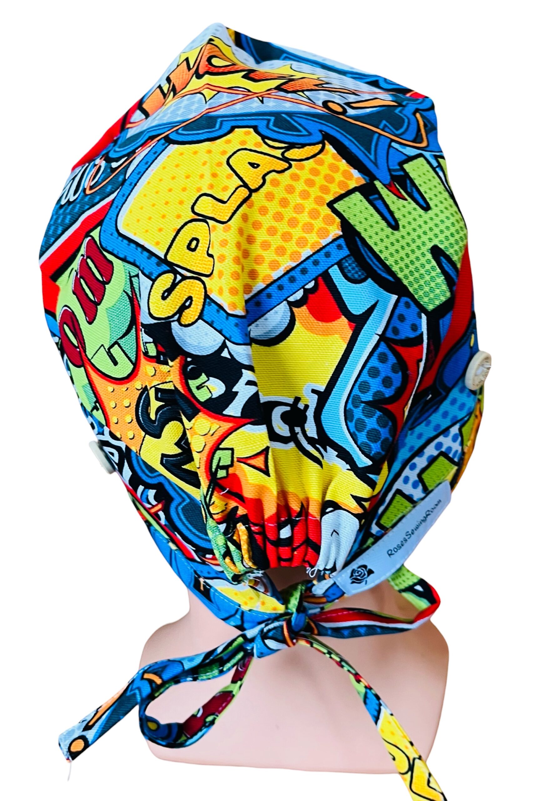 Zap Attack Scrub Cap. Fabric Tie - Image 4
