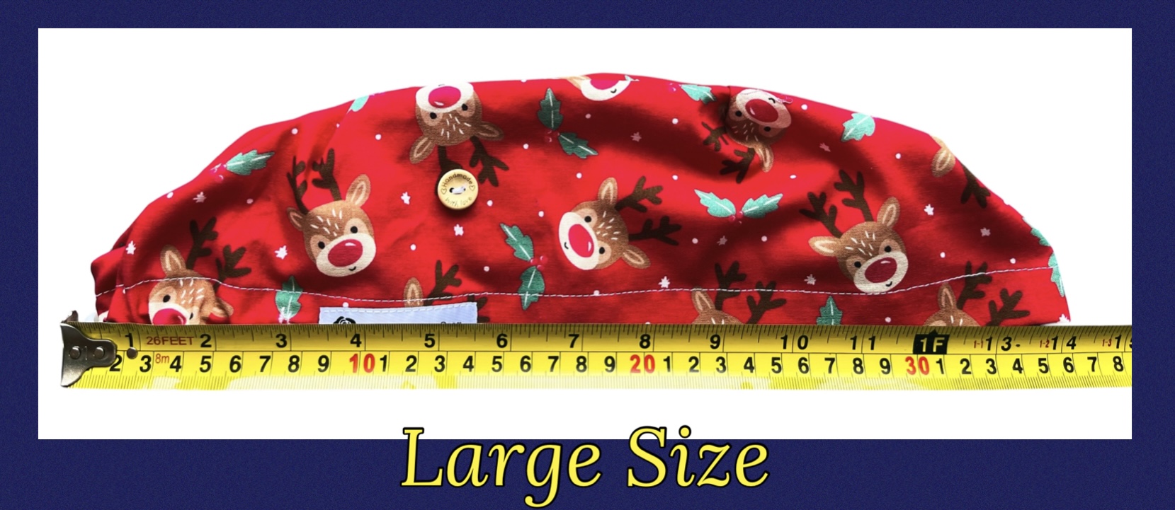 Christmas Reindeer Red Scrub Cap - Image 7
