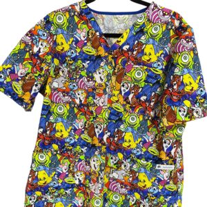Inked Characters Scrub Top