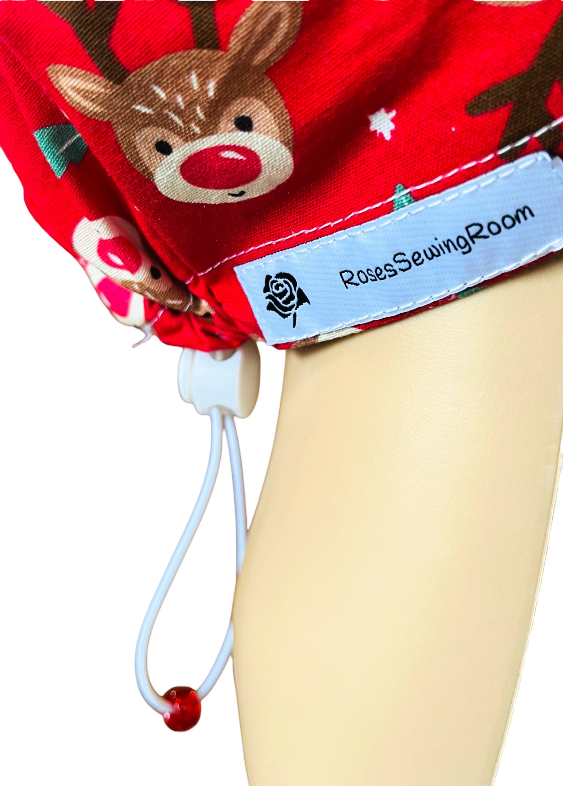 Christmas Reindeer Red Scrub Cap - Image 5
