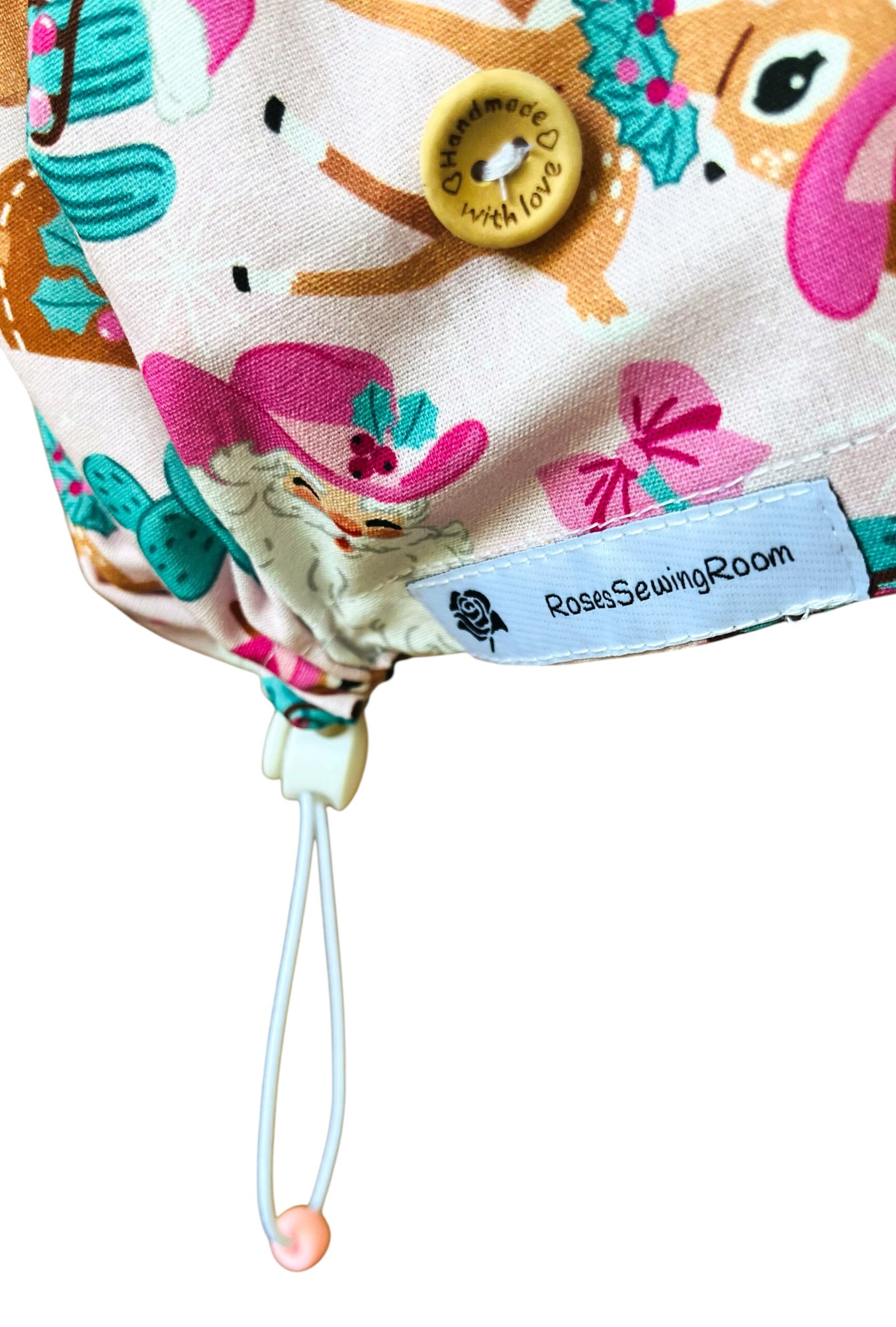 Christmas Pink Cowgirl Pink Scrub Cap - Image 5